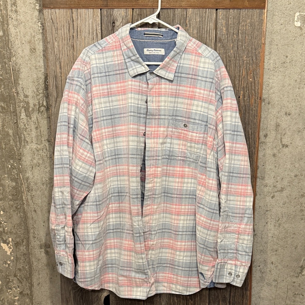 Tommy Bahama Pastel Plaid Button-Down Shirt in Light Blue & Pink